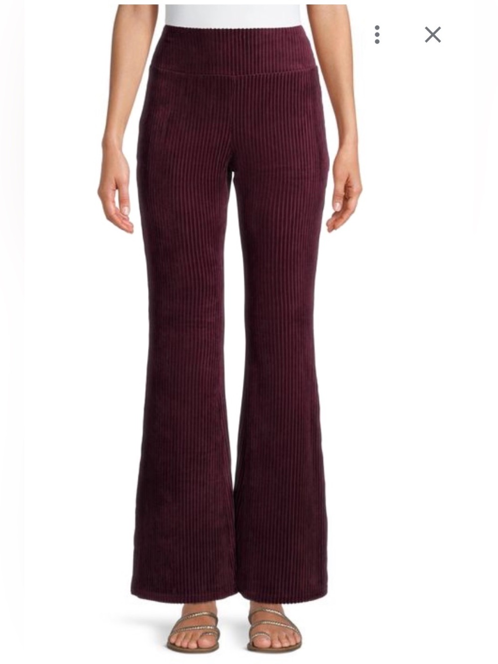 No Boundaries Burgundy Corduroy Flare Pants XL 15-17 High Rise Pull-On